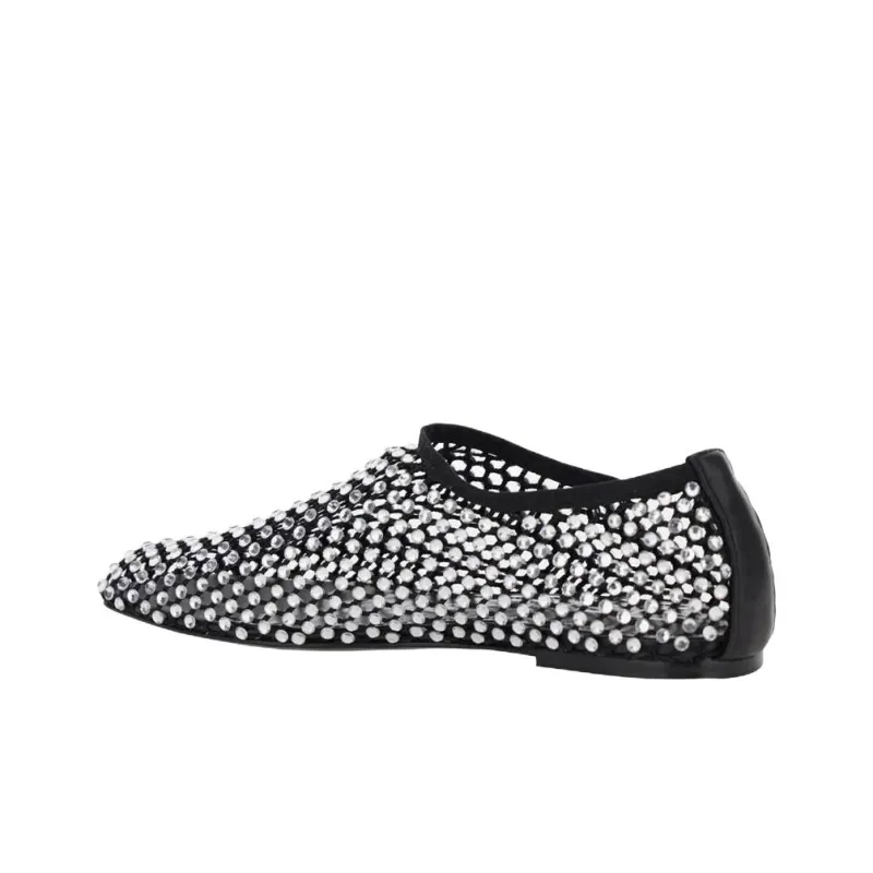 STRATEGIA Rete Strass Casual Single Shoes Women's Silver-3