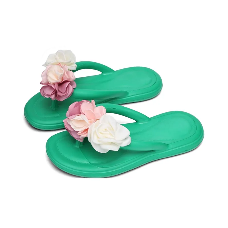 XMISTUO Soft And Bouncy Feeling Women's Summer EVA Floral Comfortable Slip Resistant Waterproof Flip Flops-11