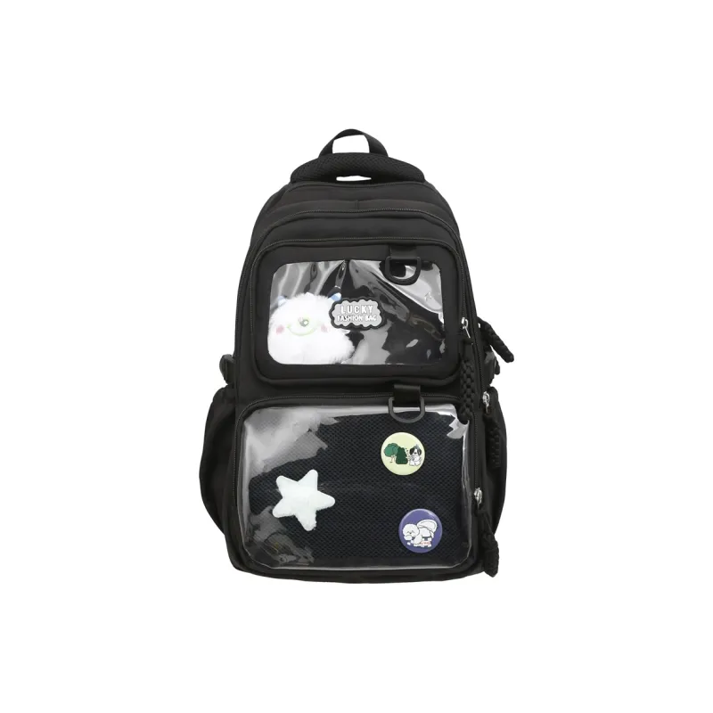 H YXIANG Nylon With PVC Backpack Unisex Multicolor-2