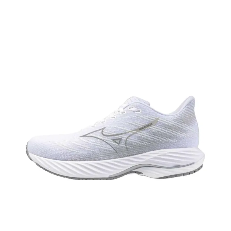 Mizuno Wave Rider 28 Anti Slip Wear Resistant Low Top Running Shoes Men's White-0