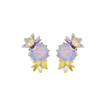 LES NEREIDES Gold Plated Stud Earrings Women's Purple