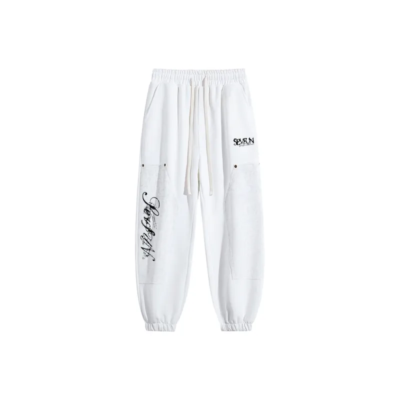 7 SEVFUN Casual Pants Unisex White-2
