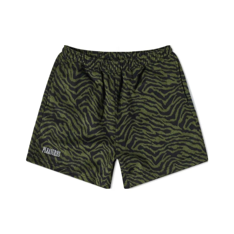 PLEASURES Casual Shorts Men Black Green-0