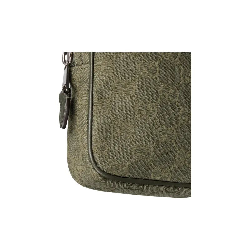 GUCCI Canvas Bag, Crossbody Handbag Mini Men's Forest Green-6