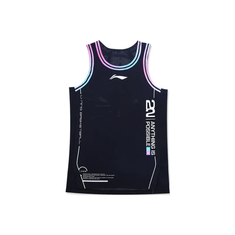 LiNing Sports Basketball Collection Basketball Jersey Unisex Black-0
