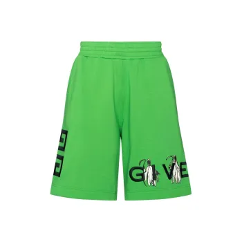 Givenchy X Josh Smith Boxy Fit Embroidery Shorts