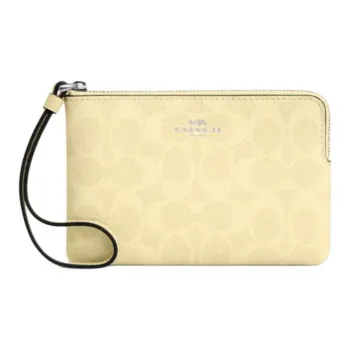 COACH Artificial Leather Clutch Small Size Women's Dry Grass