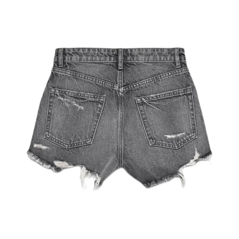 ZARA Trf Denim Shorts Women's Light Gray-1
