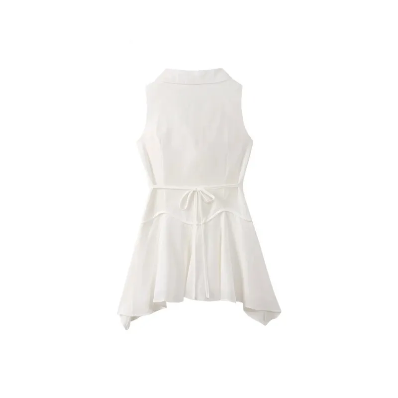 POPO.INFO Sleeveless Dress Women's White-1