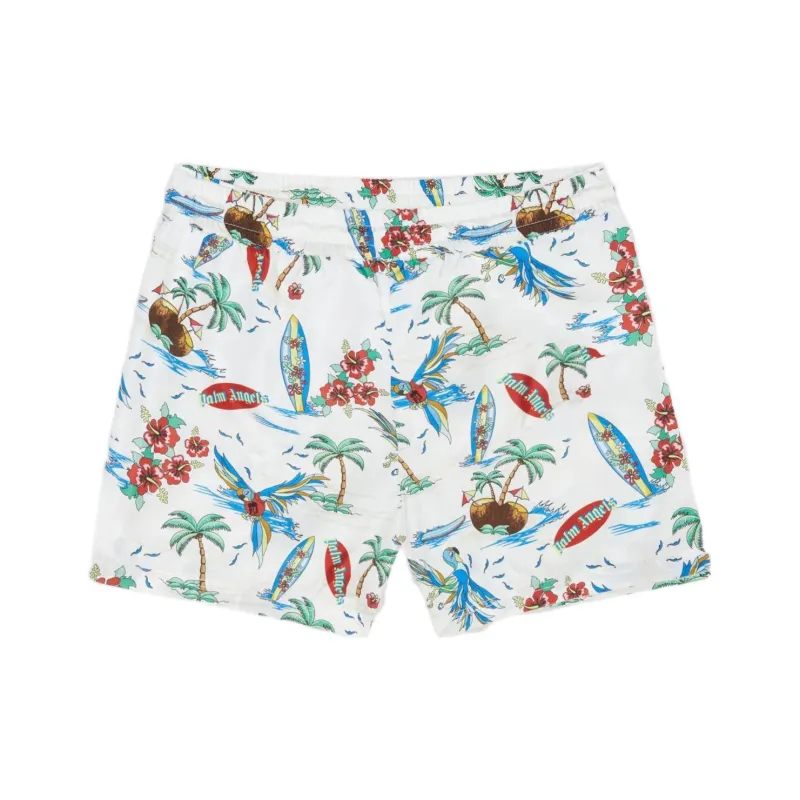 PALM ANGELS Swimming Shorts Kids White-0