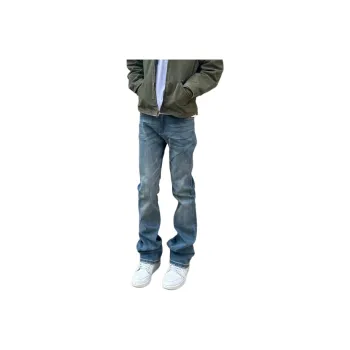 NEVER RULE Jeans Unisex Washed Blue