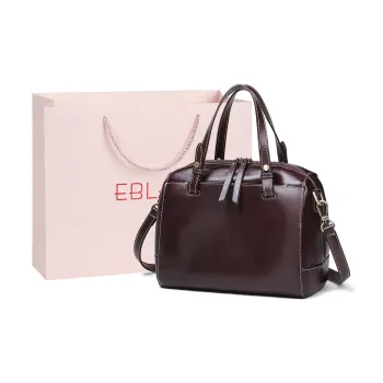 EBLAN Cow Leather Handbag, Crossbody Bag, Shoulder Bag Regular Women's Wine Coffee