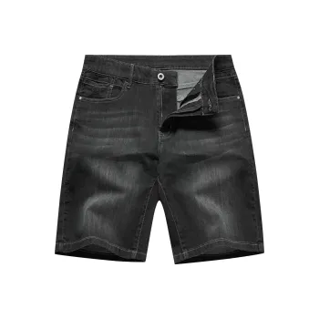 Dance With Wolves Denim Shorts Men's Black Gray