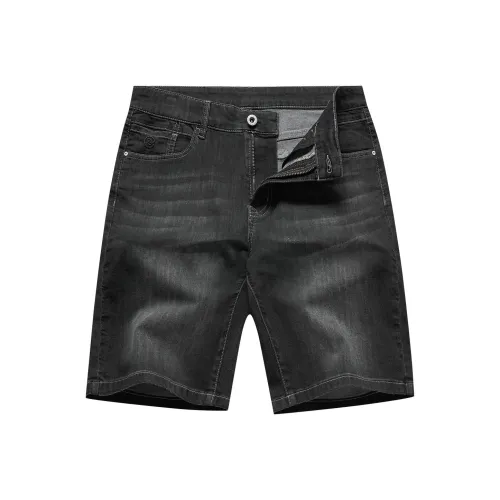 Dance With Wolves Denim Shorts Men's Black Gray