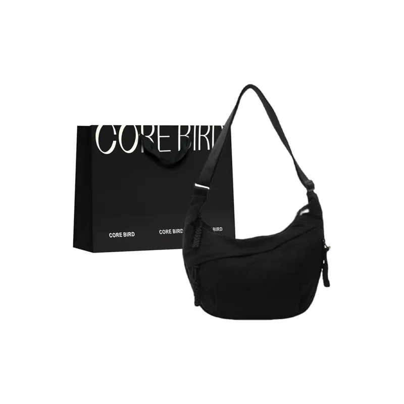 CORE BIRD Canvas Crossbody Bag Shoulder Bag Women's Black/Ecru-5