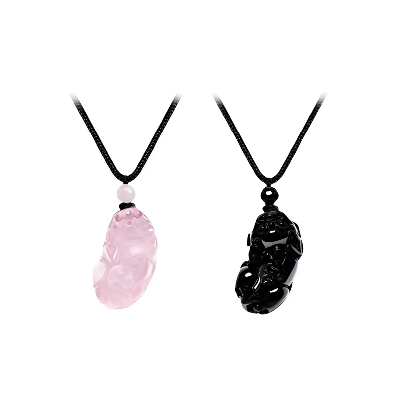 Tkb Obsidian Jade Necklaces Unisex-2