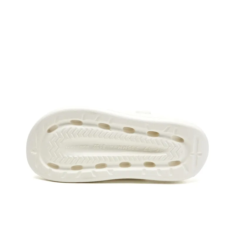 La Chapelle Cream White Soft Sole Cream Puff Shoes, Fresh Look Commute, Niche Casual Clogs Women's White-5