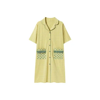 FENTENGCARE Nightgown Women's Green Yellow