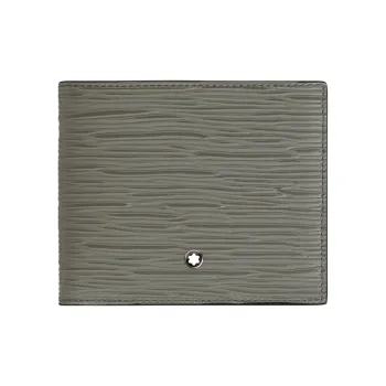 MONTBLANC Grain Cow Leather Wallet Men's Earth Gray