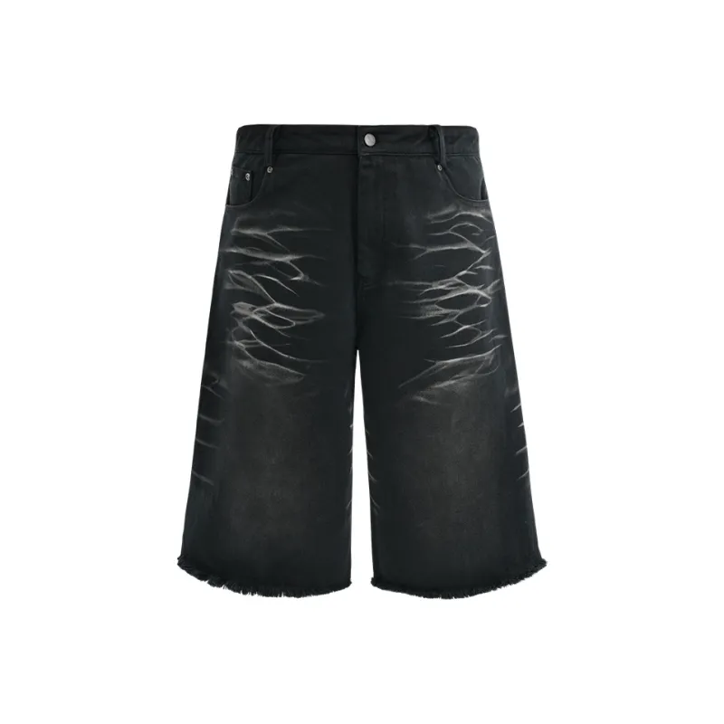 Antidote Worldwide Denim Shorts Unisex Washed Black-0