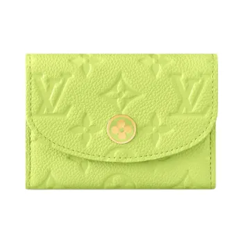 LOUIS VUITTON Rosalie Embossed Cow Leather Coin Purse Women's Green