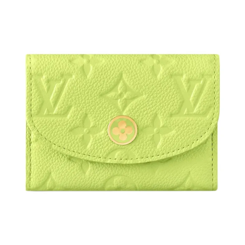 LOUIS VUITTON Rosalie Embossed Grain Cow Leather Coin Purse Women's Green-0
