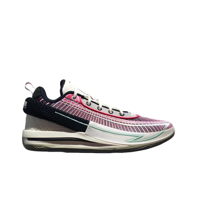 Anta Fengmang 1 Non-slip Wear-resistant Impact-resistant Low-Top Carbon Plate Basketball Shoes Men's White Pink-1