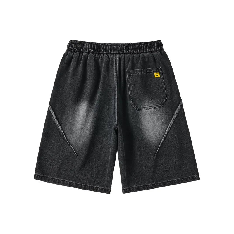Ghost Mask Denim Shorts Unisex-1