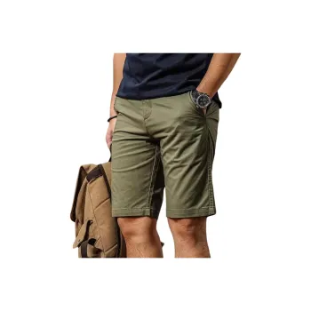 Seasonal Words Casual Shorts Men's Army Green