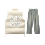 Clothing Set (Top in Apricot+Pants in Yellow Mud)