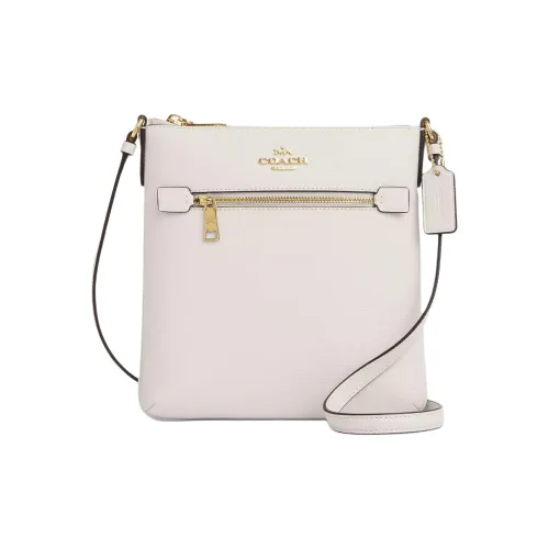 COACH File Leather Document Bag Shoulder Bag Crossbody Bag Mini Women's Chalk White