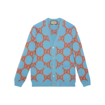 GUCCI Gg Intarsia Knit Cardigan