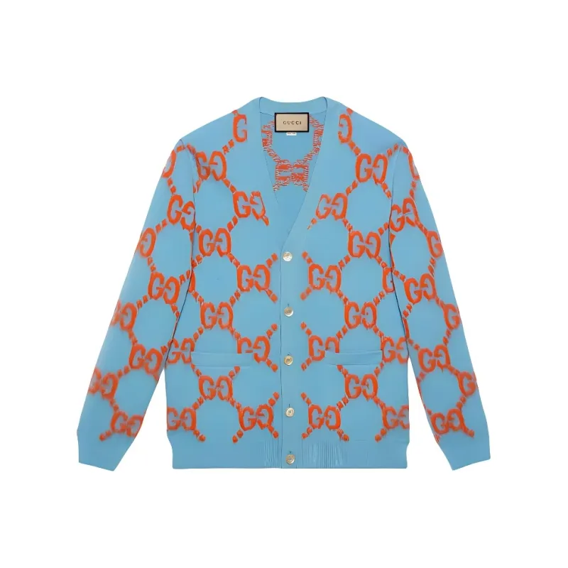 GUCCI Gg Intarsia Knit Cardigan-0
