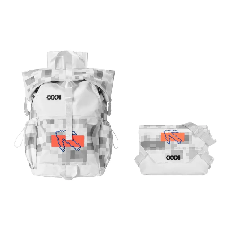 COEXISTENCE Polyester Backpack Basketball Bag Unisex White-6