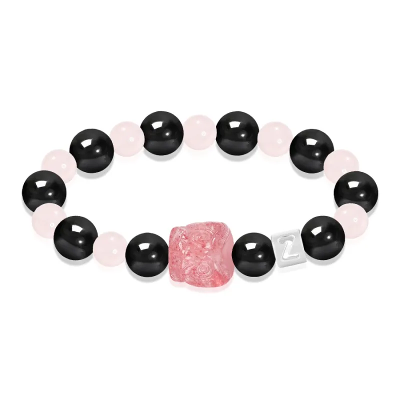 Cuz Strange Intention Obsidian Bracelets Unisex-5