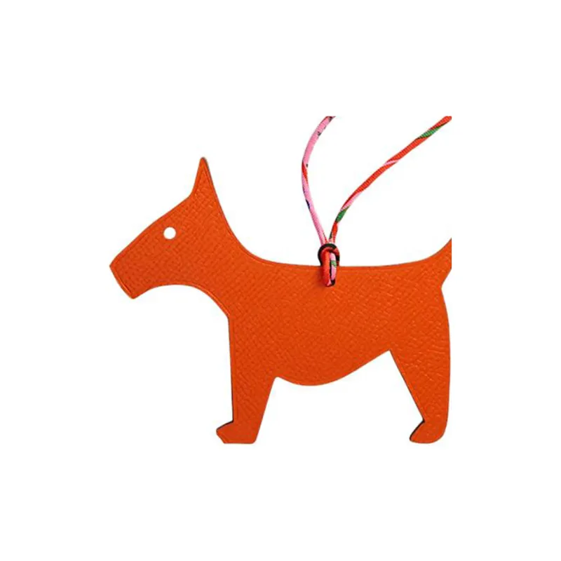 HERMES Chien Cow Leather With Goatskin Bag Accessory Unisex Orange-1