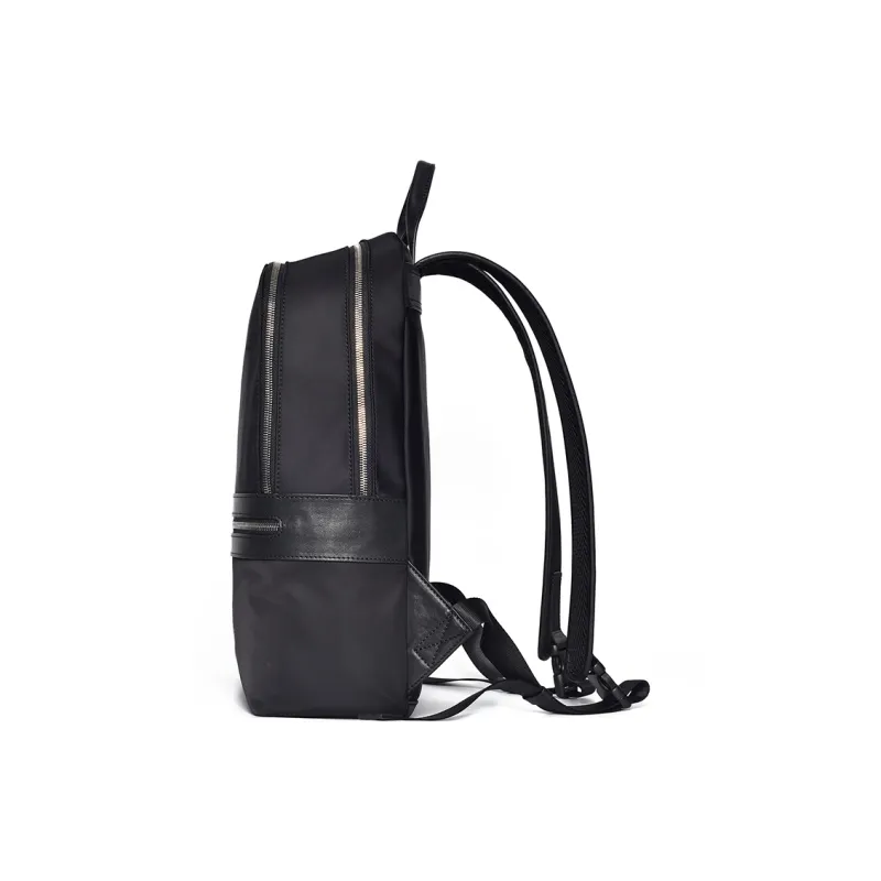 Bullrun Fabric With Cow Leather Backpack Men's Black-1