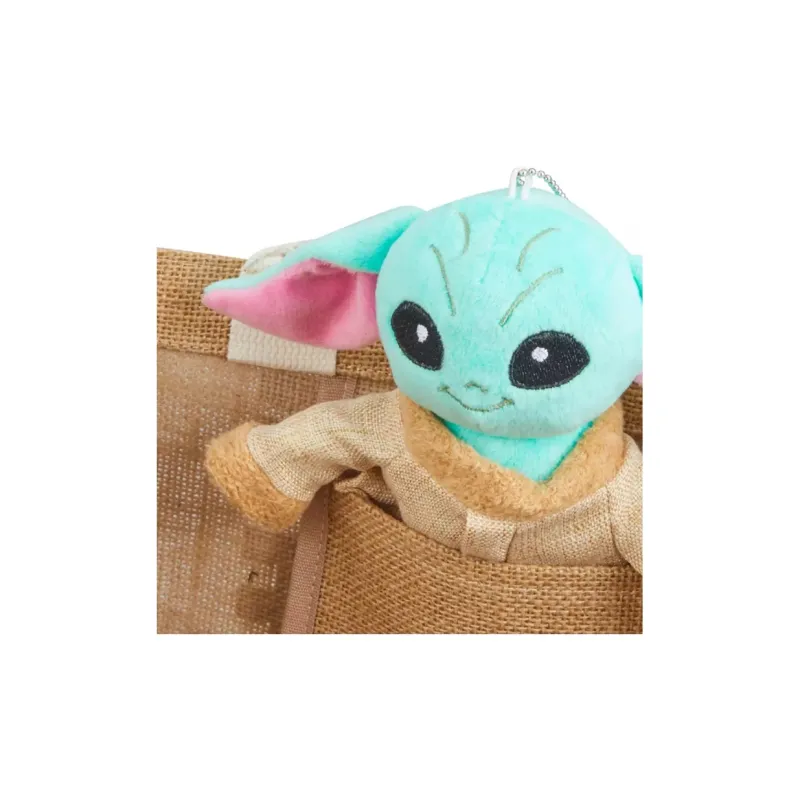 Disney Star Wars Collaboration Linen Tote Bag, Shopping Bag, Handbag Medium Size Unisex Brown-4