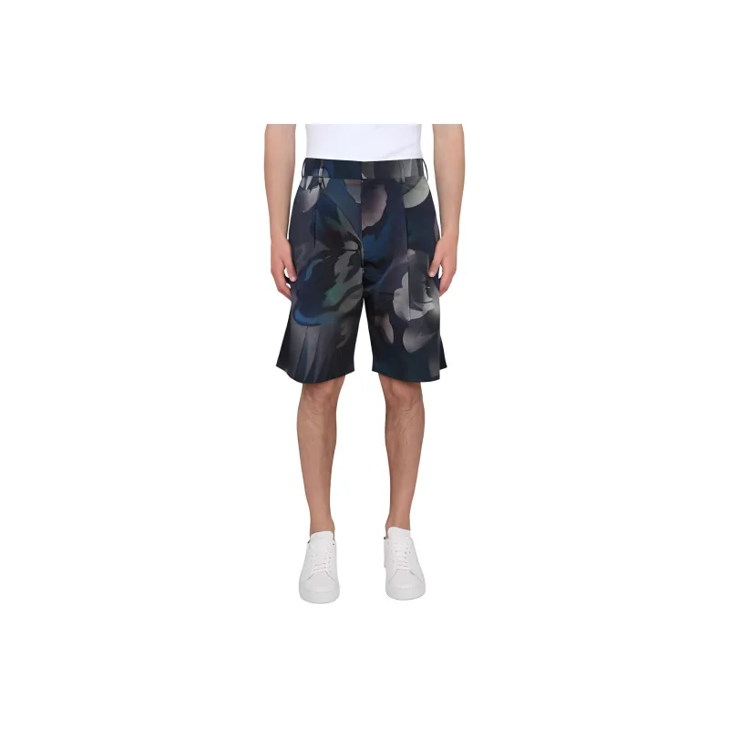Paul Smith Abstract Printed Knee Length Shorts-0
