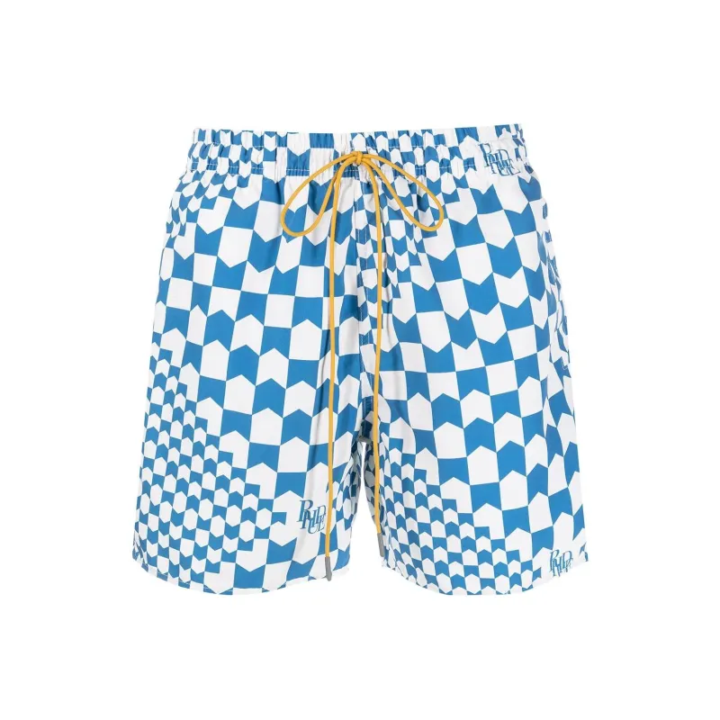 RHUDE Check Print Swimtrunk-0