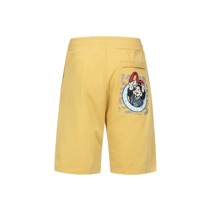 EVISU SS24 Men's Buddha Head And Logo Print Shorts-4