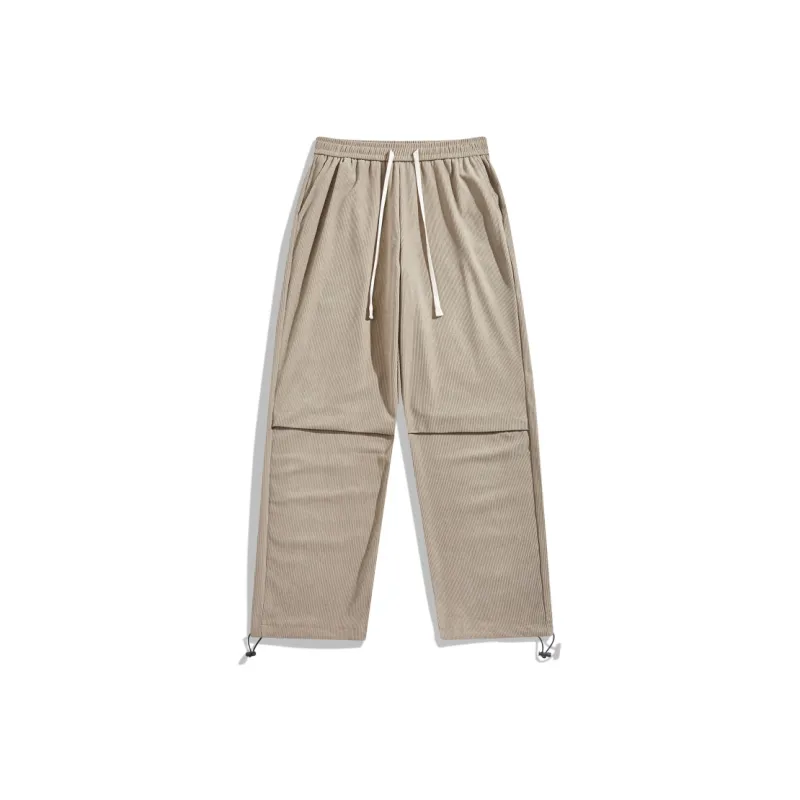 DEERWAY Casual Pants Unisex Black Red-12