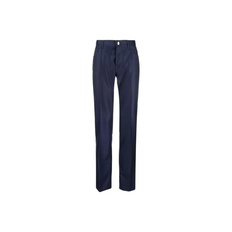 Corneliani Logo embroidered Virgin Wool Trousers-0