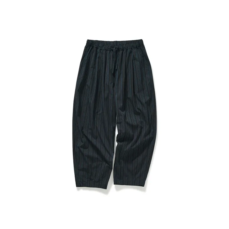 714STREET Casual Pants Unisex Navy Blue Stripes-0