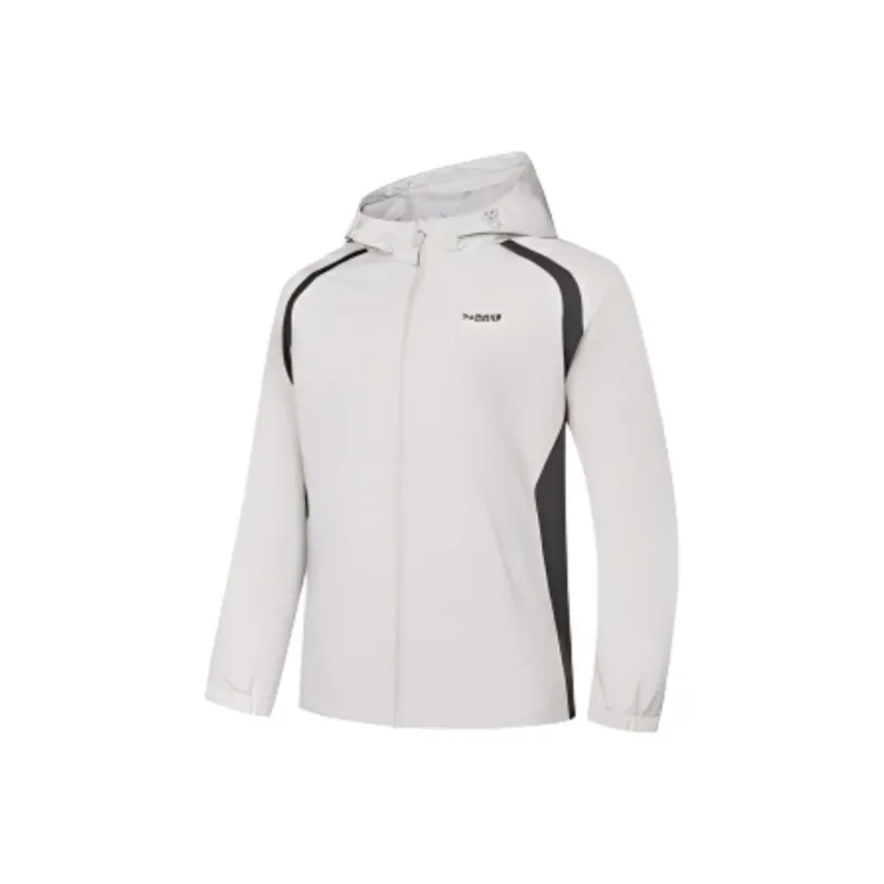 QIAODAN Trench Coat Men's Smoke White/Lightning Gray-0