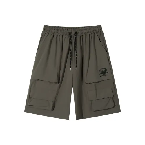 Unite Life HOODS Cargo Shorts Unisex Gray Green