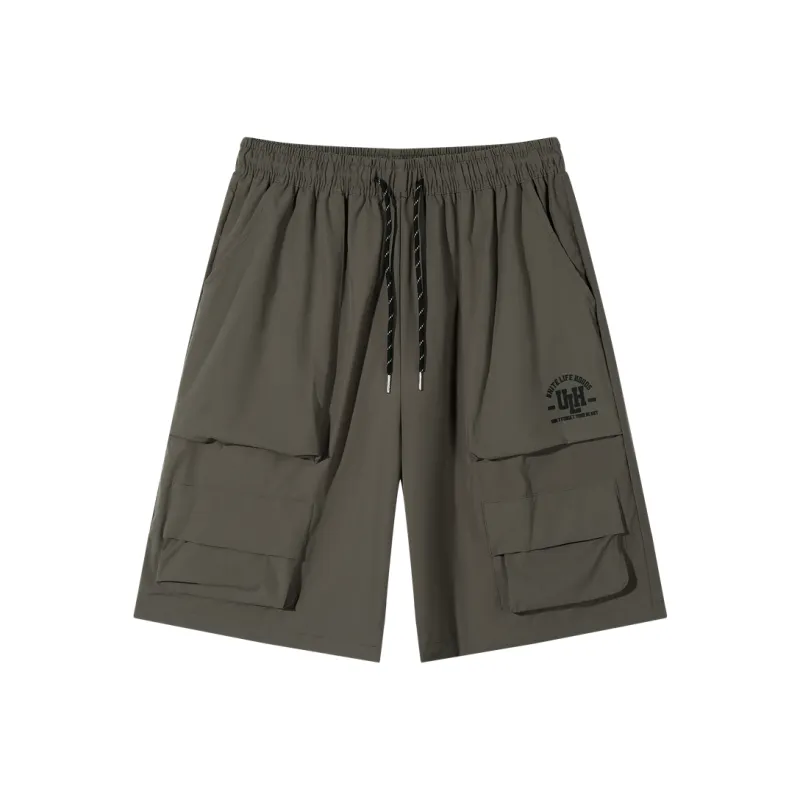 Unite Life HOODS Cargo Shorts Unisex Gray Green-0