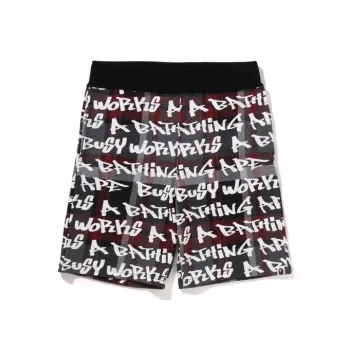 A BATHING APE Graffiti Check Shorts