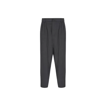 EMPORIO ARMANI Virgin wool And Cashmere Double dart Trousers With Jacquard Pinstripes