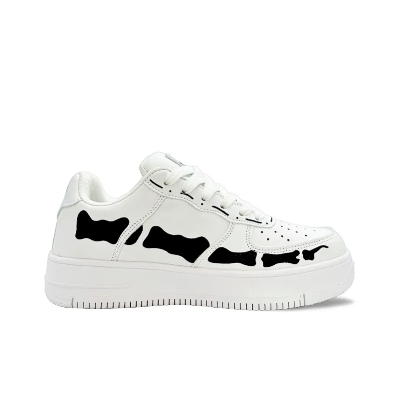 ITGI Height Increasing Abrasion Resistant Low Top Skateboard Shoes Unisex Black And White Dinosaurs-1
